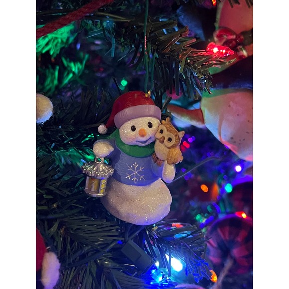Hallmark Keepsake Snow Buddies Collector's Series Snowman and Night Owl Ornament - Picture 1 of 6